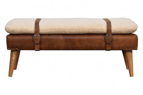 Artisan™ - Boucle Buffalo Hide Leather Bench
