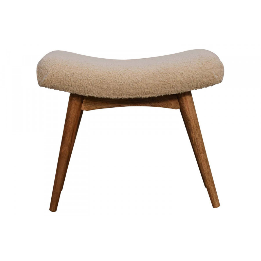 Artisan Curved Bench - Cream, Boucle