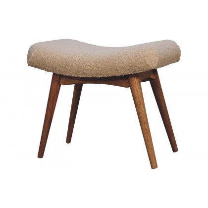 Artisan Curved Bench - Cream, Boucle