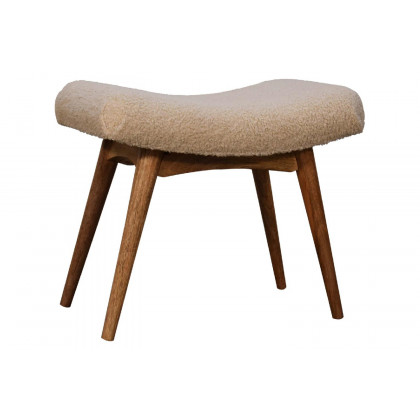 Artisan Curved Bench - Cream, Boucle