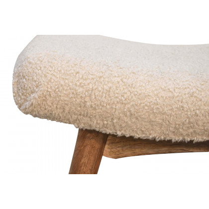 Artisan Curved Bench - Cream, Boucle