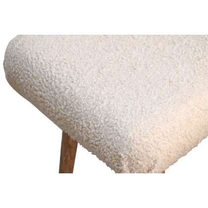 Artisan Curved Bench - Cream, Boucle