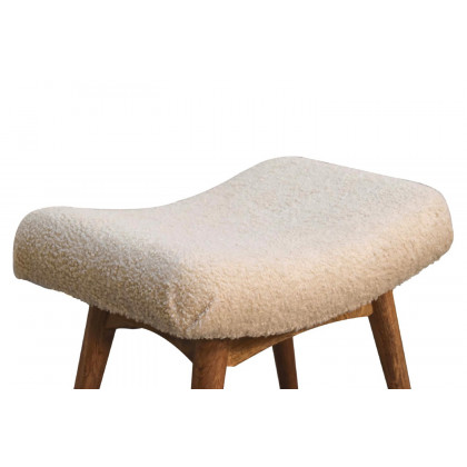 Artisan Curved Bench - Cream, Boucle