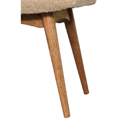 Artisan Curved Bench - Cream, Boucle