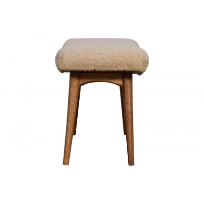Artisan Curved Bench - Cream, Boucle