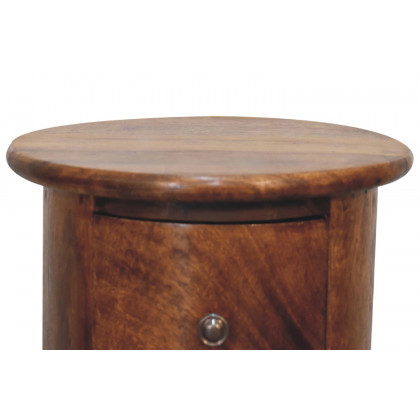 Artisan Mini Drum Bedside with 3 Drawers - Chestnut