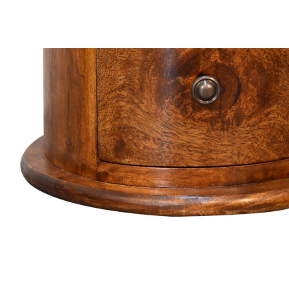 Artisan Mini Drum Bedside with 3 Drawers - Chestnut