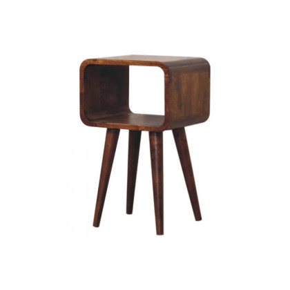 Artisan Curved Mini Open Bedside - Chestnut