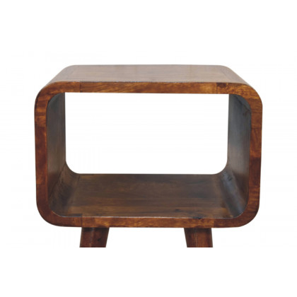 Artisan Curved Mini Open Bedside - Chestnut