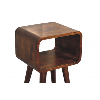 Artisan Curved Mini Open Bedside - Chestnut