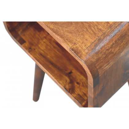 Artisan Curved Mini Open Bedside - Chestnut