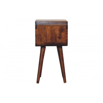 Artisan Curved Mini Open Bedside - Chestnut