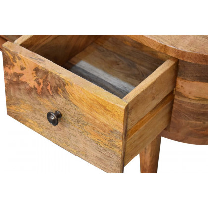 Artisan - Rounded Mini Entertainment Unit in Oak-ish, Open Slot