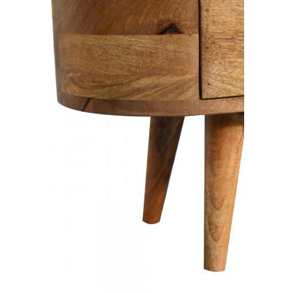 Artisan - Rounded Mini Entertainment Unit in Oak-ish, Open Slot