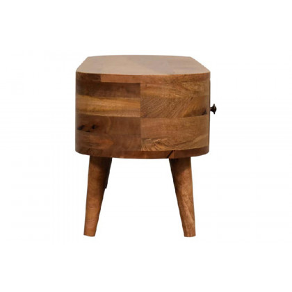 Artisan - Rounded Mini Entertainment Unit in Oak-ish, Open Slot