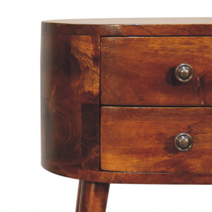Artisan Rounded Bedside Mini Bedside - Chestnut
