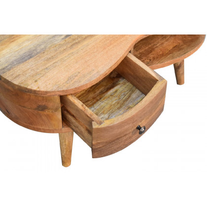 Artisan Wave Mini Coffee Table - Oak-ish