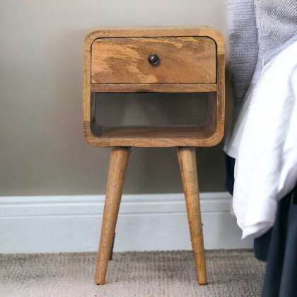 Artisan - Mini Oak-Ish Curve Lower Nightstand