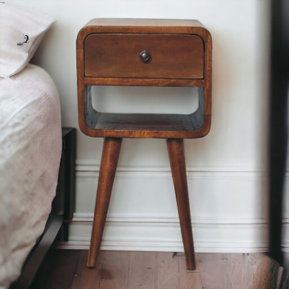 Artisan - Mini Chestnut Curve Lower Nightstand