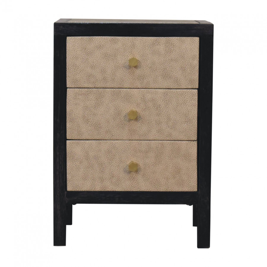 Artisan - Mini Nightstand in Ash Black, Faux Leather