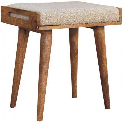 Artisan - Boucle Cream Tray Style Footstool