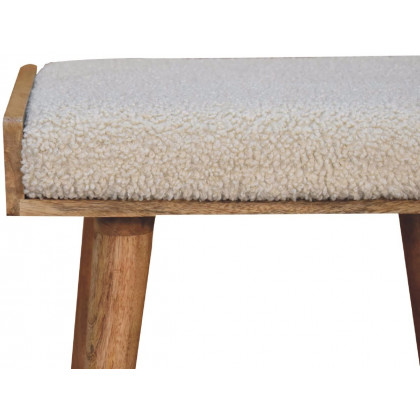 Artisan - Boucle Cream Tray Style Footstool