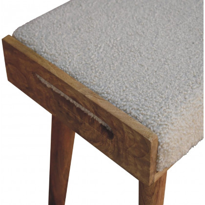 Artisan - Boucle Cream Tray Style Footstool