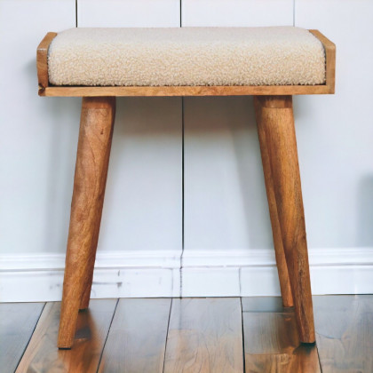 Artisan - Boucle Cream Tray Style Footstool