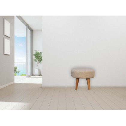 Artisan - Cream Boucle Petite Footstool