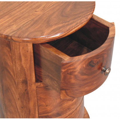 Artisan Sheesham Drum Chest with 3 Drawer - Chestnut