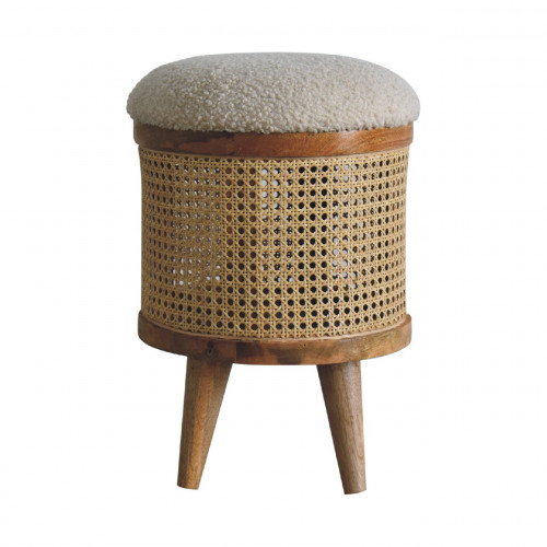 Artisan - Larissa Footstool in Cream, Boucle