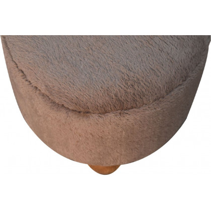 Artisan - Mocha Faux Fur Round Ball Footstool