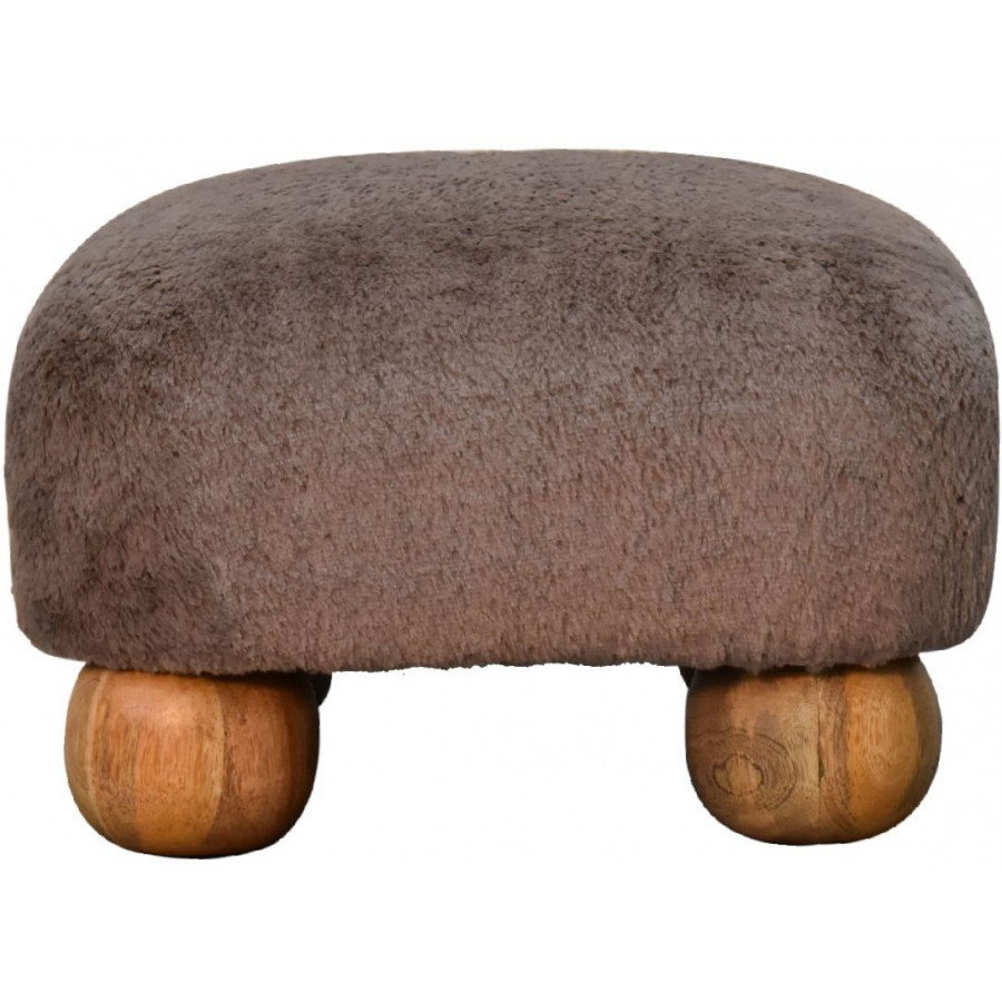 Artisan - Mocha Faux Fur Nordic Footstool