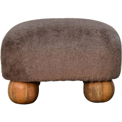 Artisan - Mocha Faux Fur Nordic Footstool