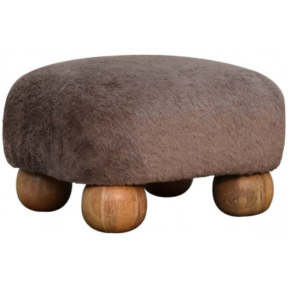 Artisan - Mocha Faux Fur Nordic Footstool
