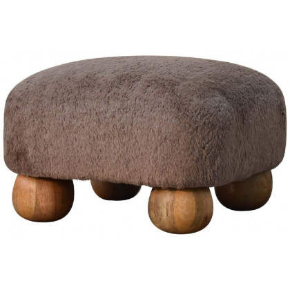 Artisan - Mocha Faux Fur Nordic Footstool