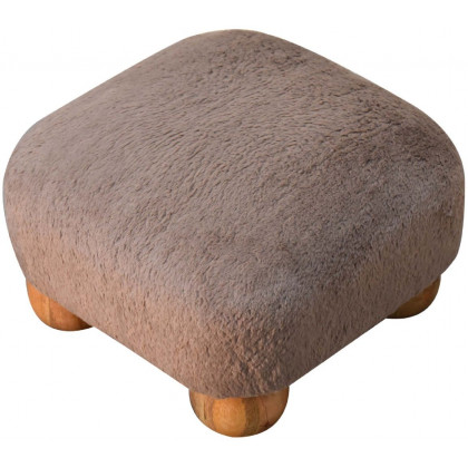 Artisan - Mocha Faux Fur Nordic Footstool