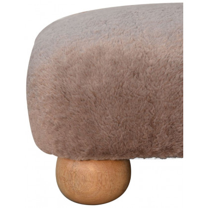 Artisan - Mocha Faux Fur Nordic Footstool