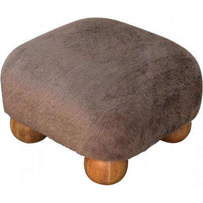Artisan - Mocha Faux Fur Nordic Footstool