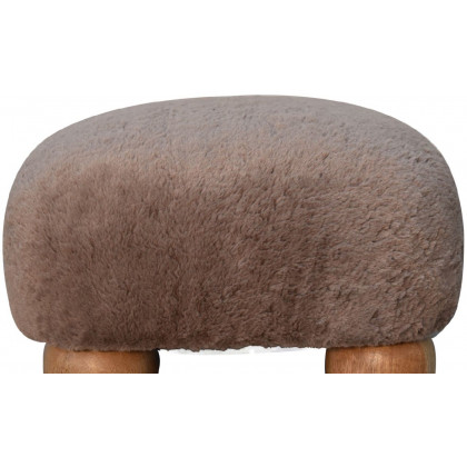 Artisan - Mocha Faux Fur Nordic Footstool