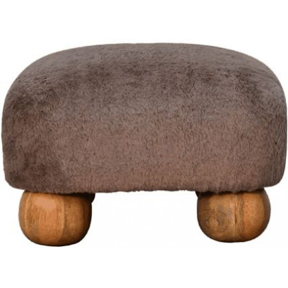 Artisan - Mocha Faux Fur Nordic Footstool