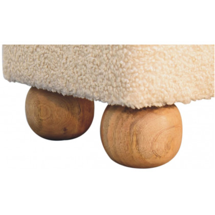Artisan - Vintage Leather Boucle Ball Footstool