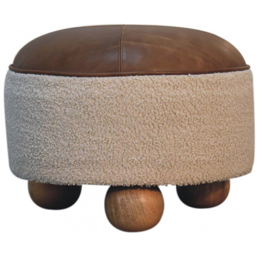 Artisan - Cream Boucle Buffalo Footstool