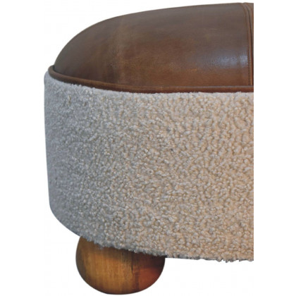 Artisan - Cream Boucle Buffalo Footstool