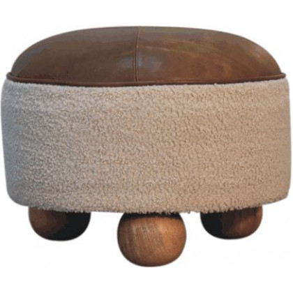 Artisan - Cream Boucle Buffalo Footstool