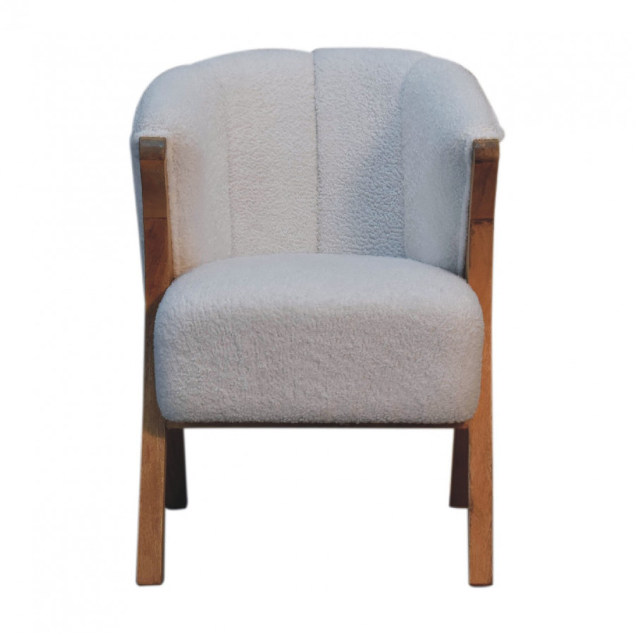 Artisan - Minimalistic Chair in White, Boucle
