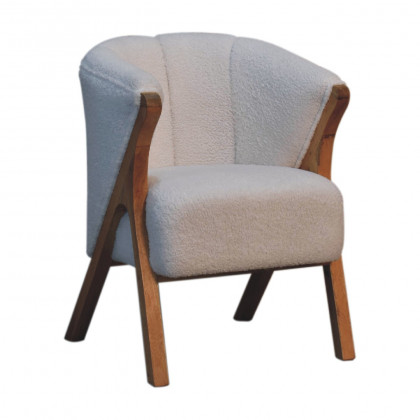 Artisan - Minimalistic Chair in White, Boucle
