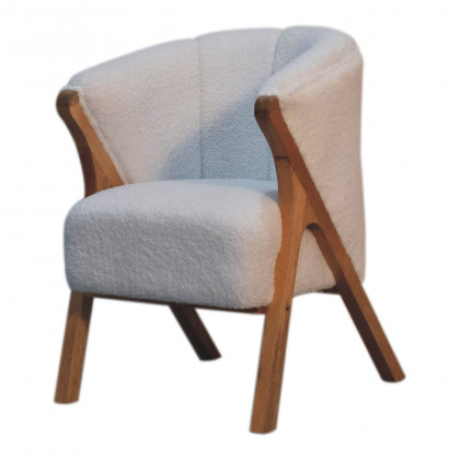 Artisan - Minimalistic Chair in White, Boucle