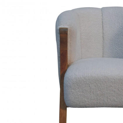 Artisan - Minimalistic Chair in White, Boucle