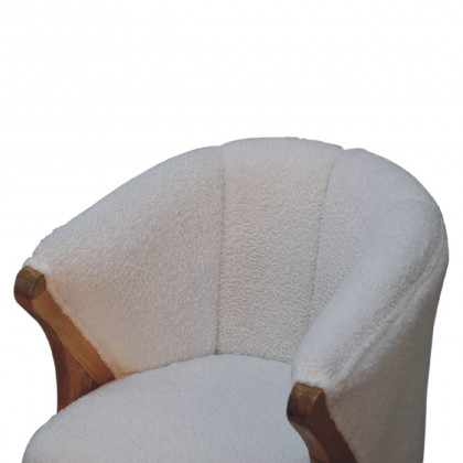Artisan - Minimalistic Chair in White, Boucle